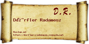 Dörfler Radamesz névjegykártya